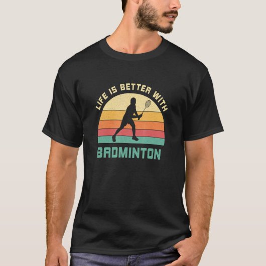 バドミントンことわざで次の試合日 Tシャツ (正面)