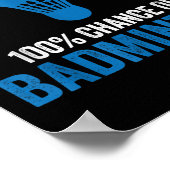 バドミントンだらけの週末 ウケるママのTシャツ ポスター (角)