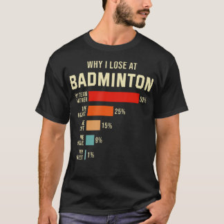 バドミントンで負けるおもしろプレーヤー Tシャツ