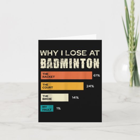 バドミントンで負ける理由 ラケットコート カード (正面)