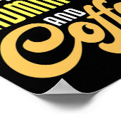 バドミントンとコーヒーバドミントンプラおもしろいに燃料を供給 ポスター (角)