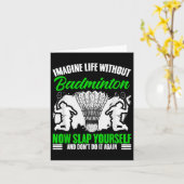 バドミントンなしのラケットシャトルスポーツ趣味の生活 カード (黄色い花)