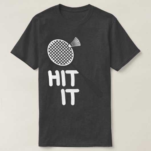 バドミントンに当たる Tシャツ (デザイン正面)