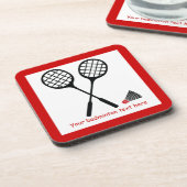 バドミントンのギフト、ラケットとシャトルコックカスタム コースター (左側)