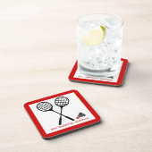 バドミントンのギフト、ラケットとシャトルコックカスタム コースター (右側)