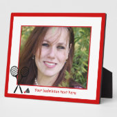 バドミントンのギフト、ラケットとシャトルコックカスタム フォトプラーク (側面)