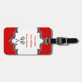 バドミントンのギフト、ラケットとシャトルコックカスタム ラゲッジタグ (正面横)