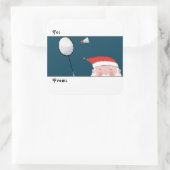 バドミントンのクリスマスギフトタグ スクエアシール (バッグ)