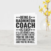 バドミントンのコーチの仕事であるバドミントンおもしろいインストゥル カード (黄色い花)