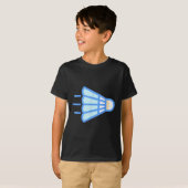 バドミントンのシャトル バーディー 4 が大好き Tシャツ (正面フル)