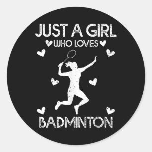 バドミントンのスポーツ愛好家Tee Just a Girl Who Loves Ba ラウンドシール