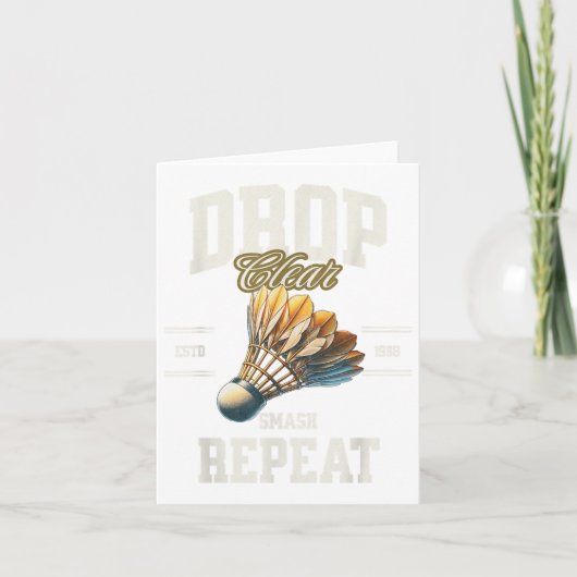 バドミントンのドロップクリアスマッシュを繰り返すシャトルコック カード (正面)