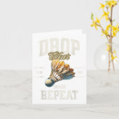 バドミントンのドロップクリアスマッシュを繰り返すシャトルコック カード (黄色い花)