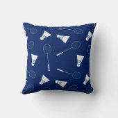 バドミントンのレースとシャトルの模様 クッション (裏面)