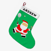 バドミントンの休日ギフト ラージクリスマスストッキング (正面 (吊り時))