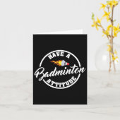 バドミントンの態度を取おもしろいる カード (黄色い花)