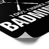 バドミントンの週末予報 楽しいバドミントン選手 ポスター (角)