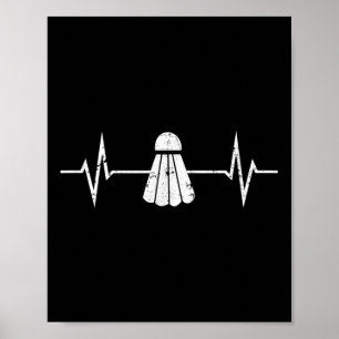 バドミントンの鼓動Tシャツ グランジアギフト プレーヤー COA ポスター