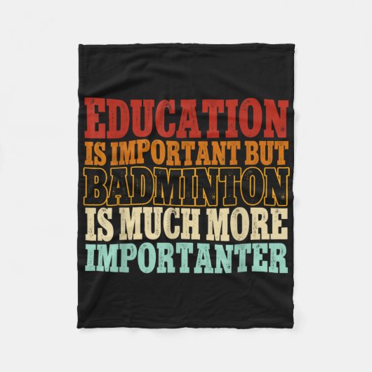 バドミントンはもっと重要なシャトルバスだ フリースブランケット (正面)