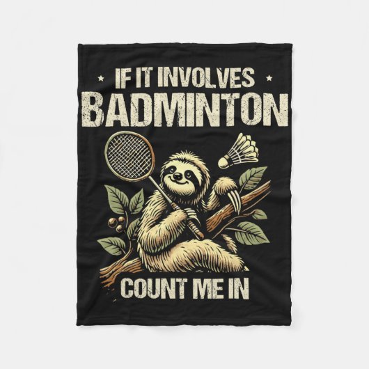 バドミントンもしカウントでシャトルバス1に乗る フリースブランケット (正面)