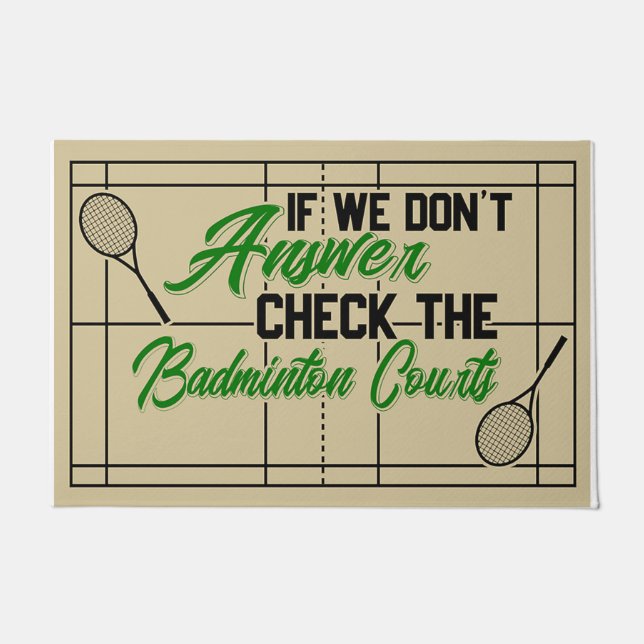 バドミントンもしコートのチェックには答えない ドアマット (正面)