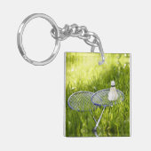 バドミントンを移動に設定 キーホルダー (正面左)