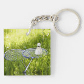 バドミントンを移動に設定 キーホルダー (裏面)