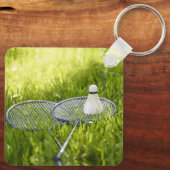 バドミントンを移動に設定 キーホルダー (裏面)