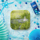 バドミントンを移動に設定 ペーパープレート (パーティー)