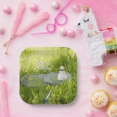 バドミントンを移動に設定 ペーパープレート (パーティー)