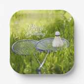 バドミントンを移動に設定 ペーパープレート (正面)