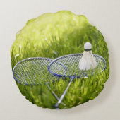 バドミントンを移動に設定 ラウンドクッション (裏面)