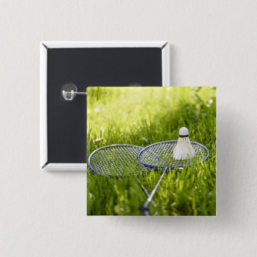 バドミントンを移動に設定 缶バッジ (正面&裏面)