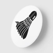 バドミントンアイコン ラウンド壁時計 (傾斜)