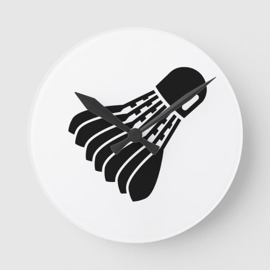 バドミントンアイコン ラウンド壁時計 (正面)