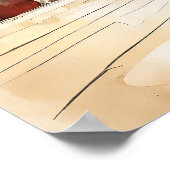 バドミントンウォーターカラーアートプリント ポスター (角)