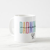 バドミントンカラフルママ コーヒーマグカップ (正面左)