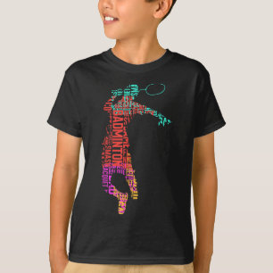 バドミントンカラフル選手_シャトルラケット_バドミィ Tシャツ