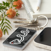 バドミントンキーチェーン(シャトル飛んでいるスケッチ付き) キーホルダー (正面右)