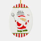 バドミントンクリスマスコレクション可能なセラミックオーナメント セラミックオーナメント (正面)