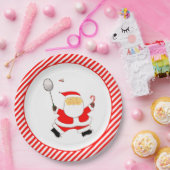 バドミントンクリスマススポーツパーティー ペーパープレート (パーティー)