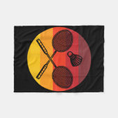 バドミントングラフィックバドミントンプレーヤーシャトルスポーツ フリースブランケット (正面(横))