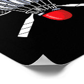 バドミントングラフィックバドミントンプレーヤーシャトルスポーツ ポスター (角)