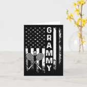 バドミントングラミーアメリカ国旗ヴィンテージクリスマスX カード (黄色い花)