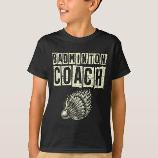 バドミントンコーチシャトルラケット Tシャツ