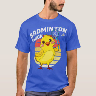 バドミントンシックレトロチキンバーディウィメンバドミント Tシャツ