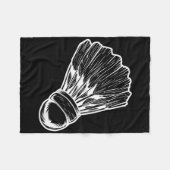 バドミントンシャトルスケッチバドミトニスト フリースブランケット (正面(横))