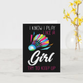 バドミントンシャトルバドミントンプレーヤーボールスポーツスマス カード (黄色い花)