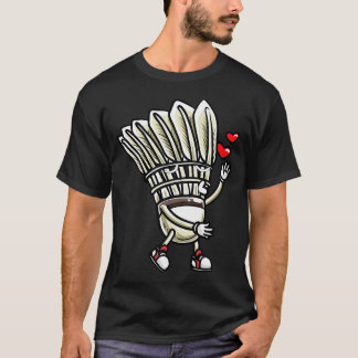 バドミントンシャトルプレーヤーおもしろデザイン メンズ レディース Tシャツ