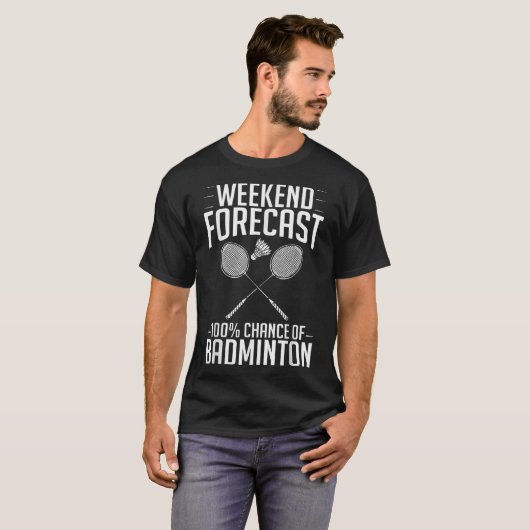 バドミントンシャトルラケットバーディプレーヤー Tシャツ (正面フル)